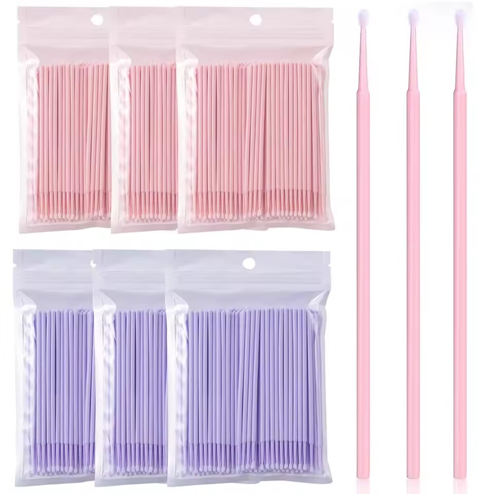 Eyelash Extension With Glue - 100pcs/Pack Bendable Micro Brushes Disposable Microbrush