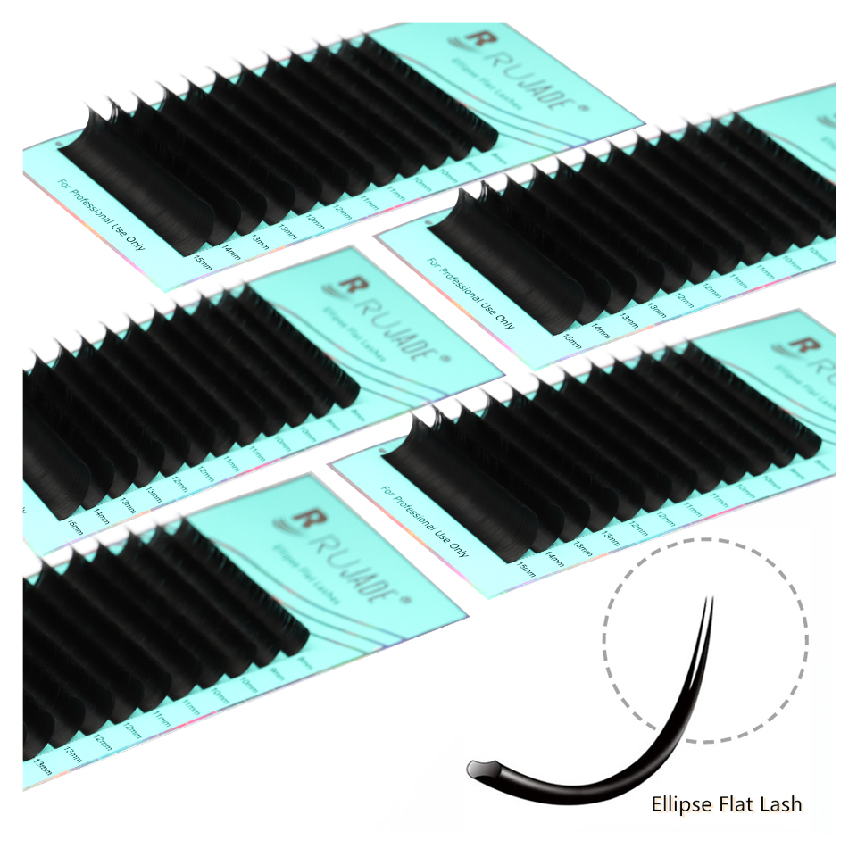 Eyelash Extension C Curl - RUJADE Ellipse Flat Eyelash Extension C/D/CC