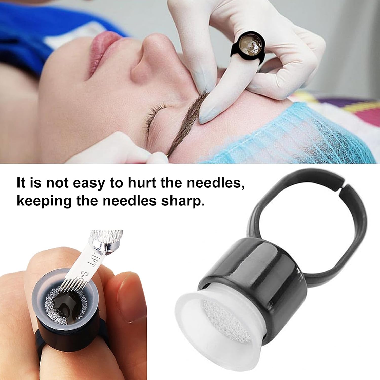 50/100PCS Tattoo Ink Ring Cups - огляд і ціна Eyelash Extension Permanent