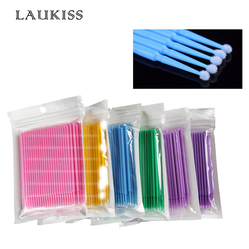 100pcs Micro make up brushes E - огляд і ціна Eyelash Extension Eyeliner