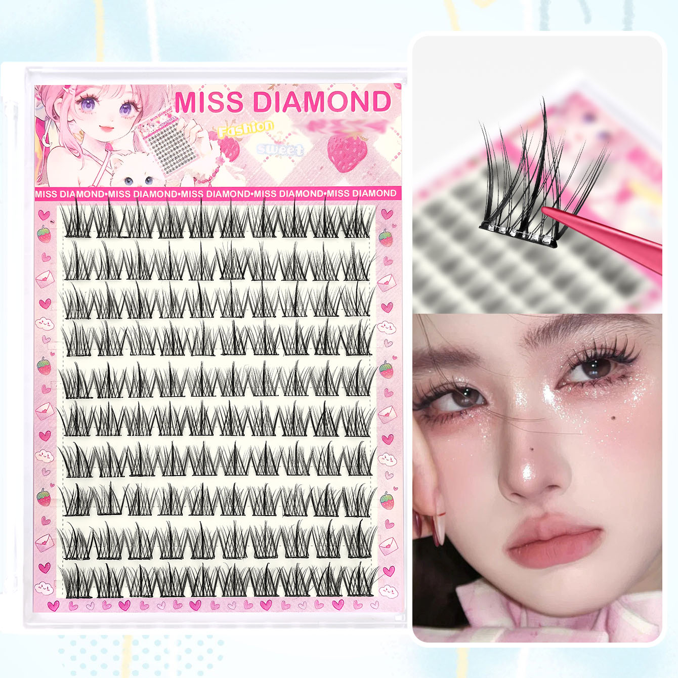 10 Rows of Large Capacity Glue - огляд і ціна Eyelash Extension C Curl